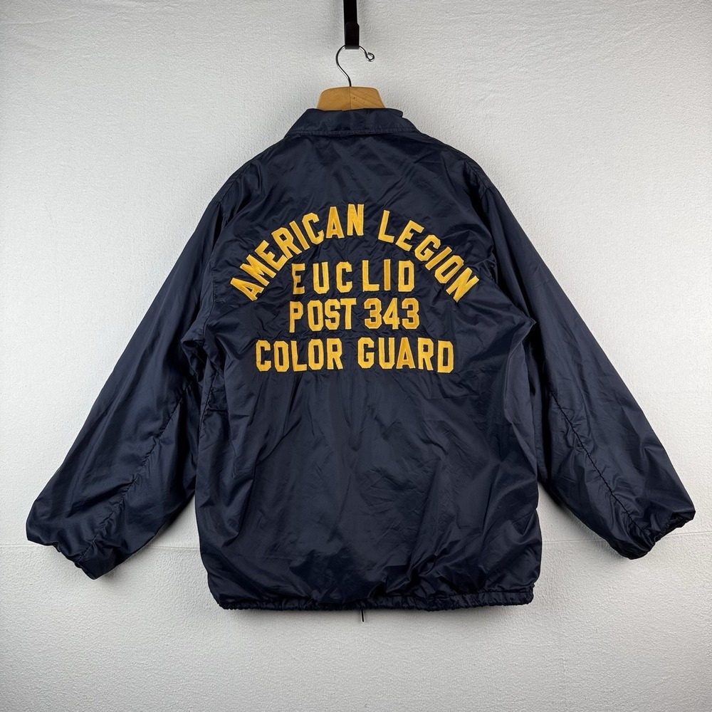 70's Vtg American Legion USA‎ Large Windbreaker Coach Jacket Euclid OH Post 343